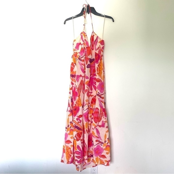 New ZARA Long Multicolored Print Midi Dress - Picture 8 of 12